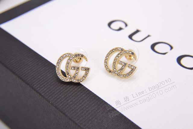 GUCCi飾品 古馳925純銀針耳環 Gucci施華洛世奇水晶耳釘  zgbq1190